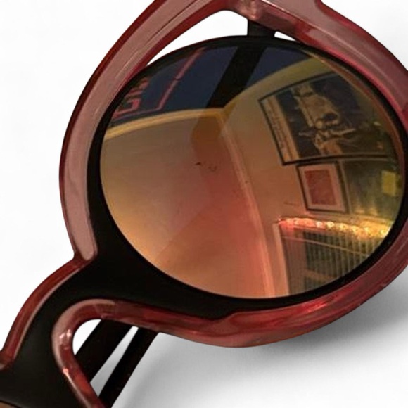 Pink Clear Jelly Frame Cat Eye Metallic Tint Sunglasses — One Size - Picture 4 of 4